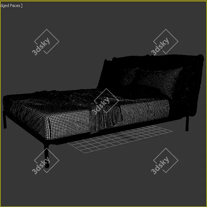 YALE MDF Bed: Italian Design Excellence 3D model image 3