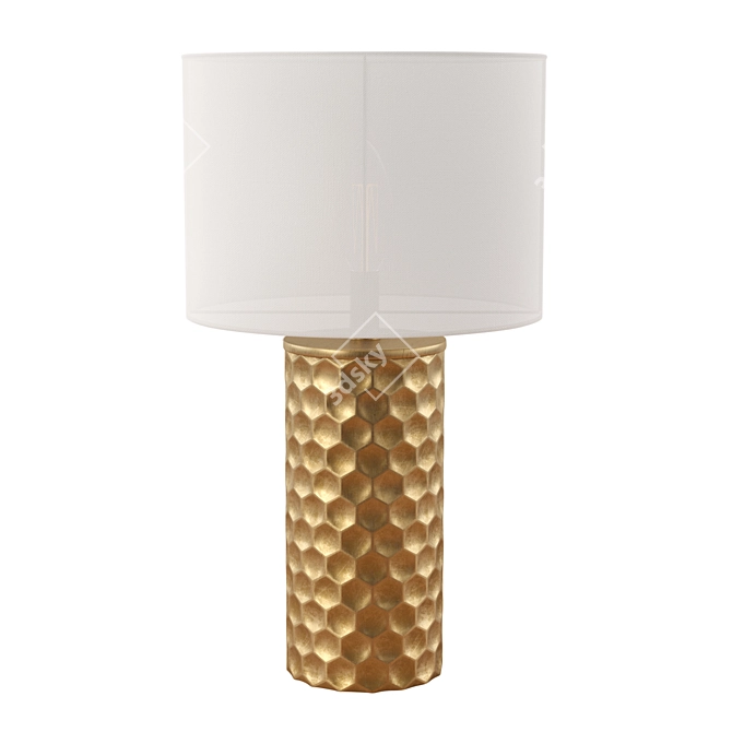 Opulent Gilded Table Lamp 3D model image 1