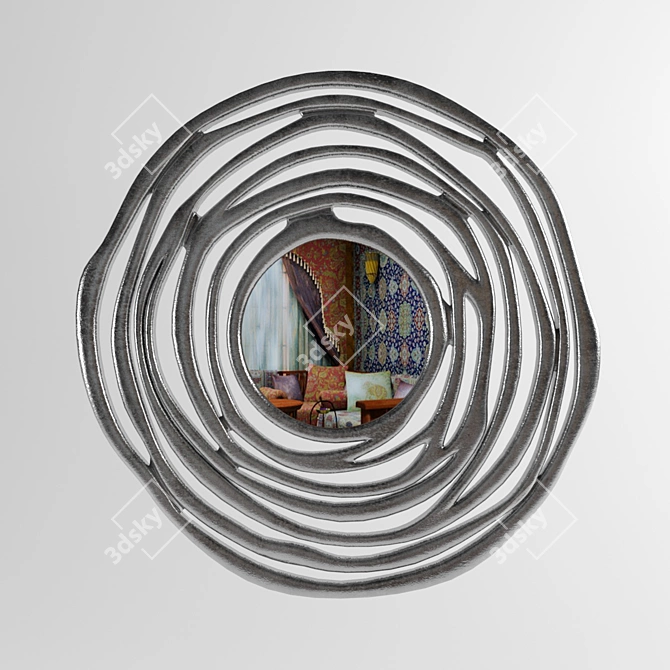 Silver Framed Mirror - M-art 3D model image 1