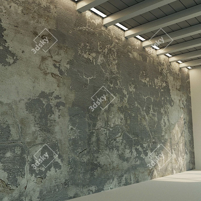 Plastered Old 5: Decorative Stucco Finish 3D model image 3