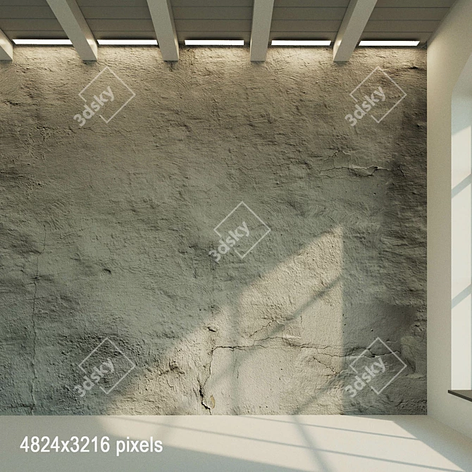 Aged Stucco Light 4 3D model image 1