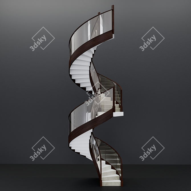 Versatile 6m High, 2m Diameter Staircase Screw 3D model image 1