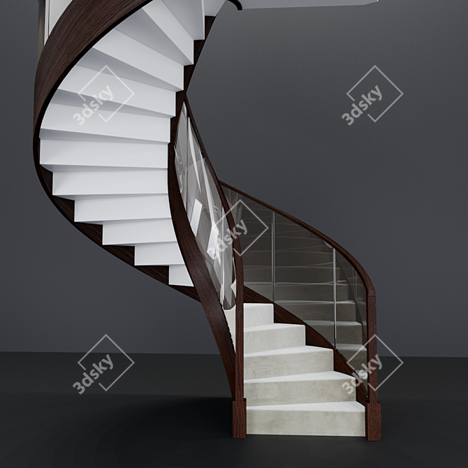 Versatile 6m High, 2m Diameter Staircase Screw 3D model image 2