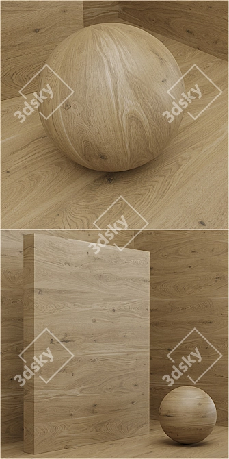 Seamless Wood Veneer Set - 3 Tones 3D model image 2