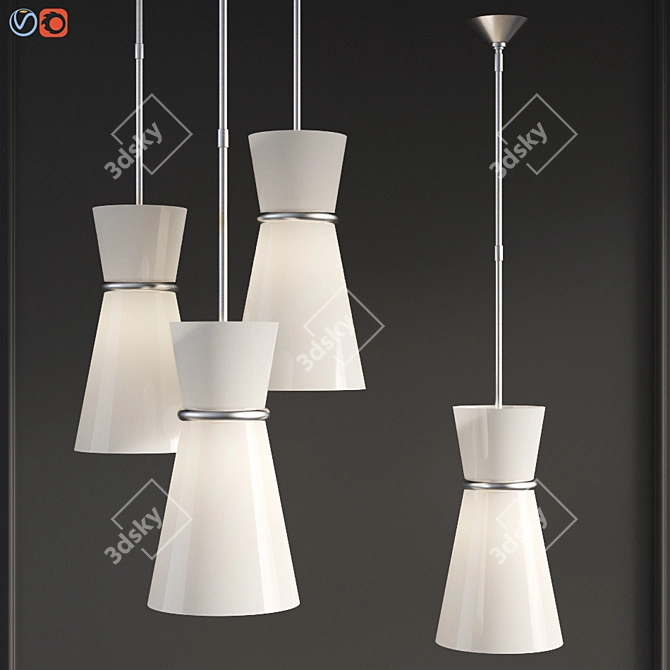 Elegant Clarkson Chrome Pendant 3D model image 1