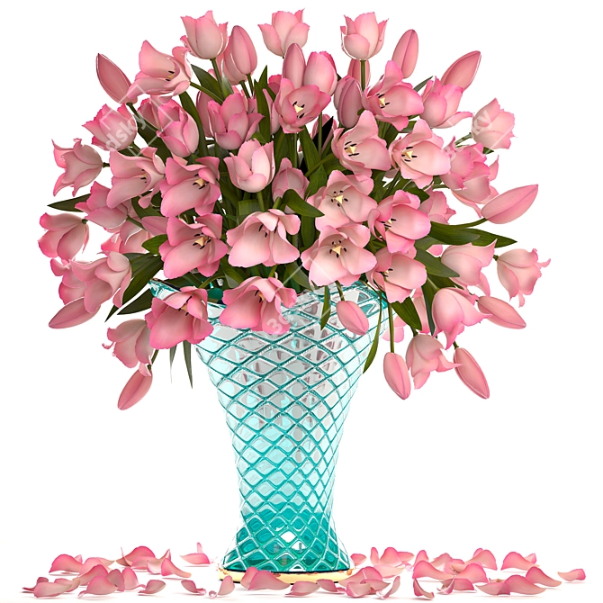 Pink Tulip Bouquet 3D model image 1