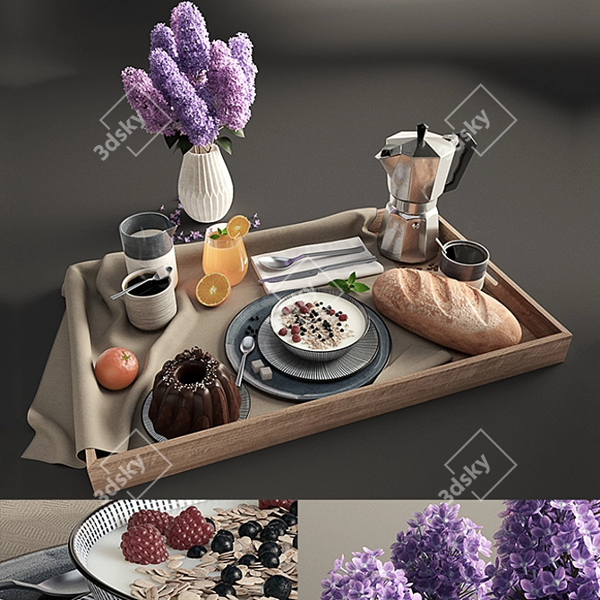 Morning Delights Breakfast Set 3D model image 1