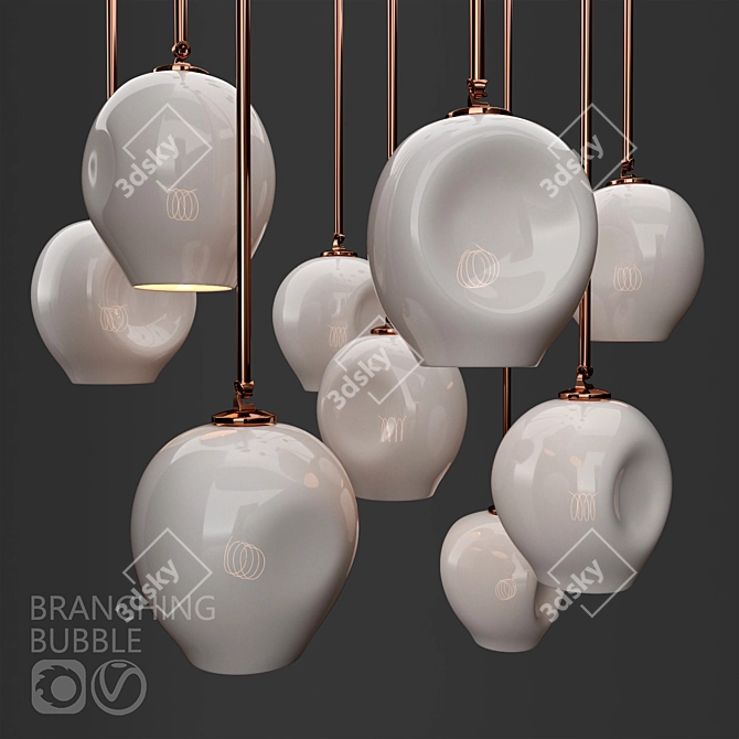 Title: Elegant Branching Bubble Pendant 3D model image 1