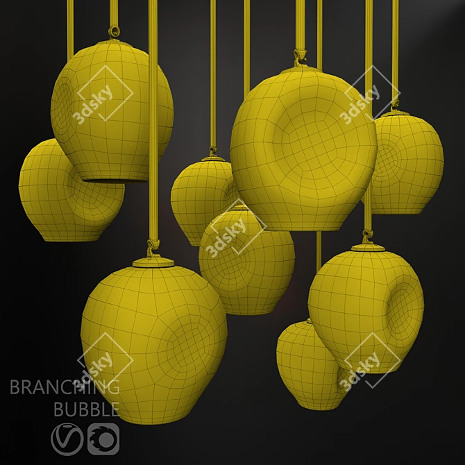 Title: Elegant Branching Bubble Pendant 3D model image 2