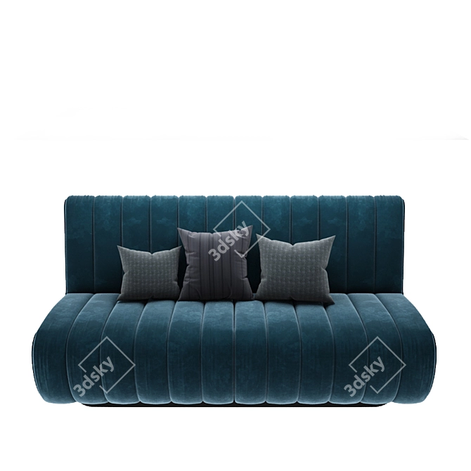 Mid-Century Sophia Velvet Two-Seater Sofa 3D model image 2