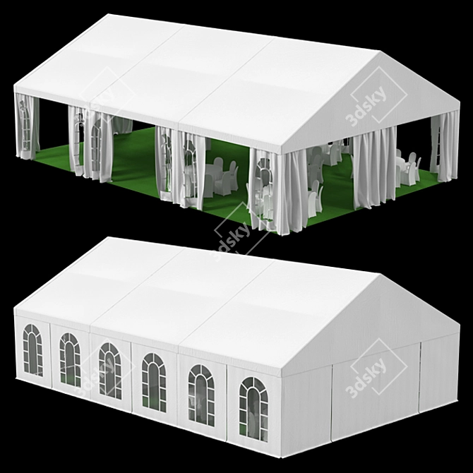 Spacious 10x15m Event Tent 3D model image 1