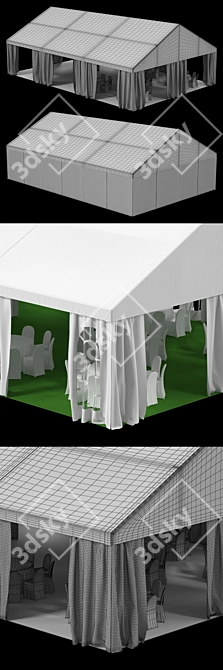 Spacious 10x15m Event Tent 3D model image 2