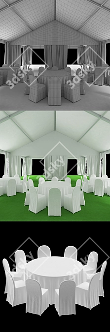 Spacious 10x15m Event Tent 3D model image 3