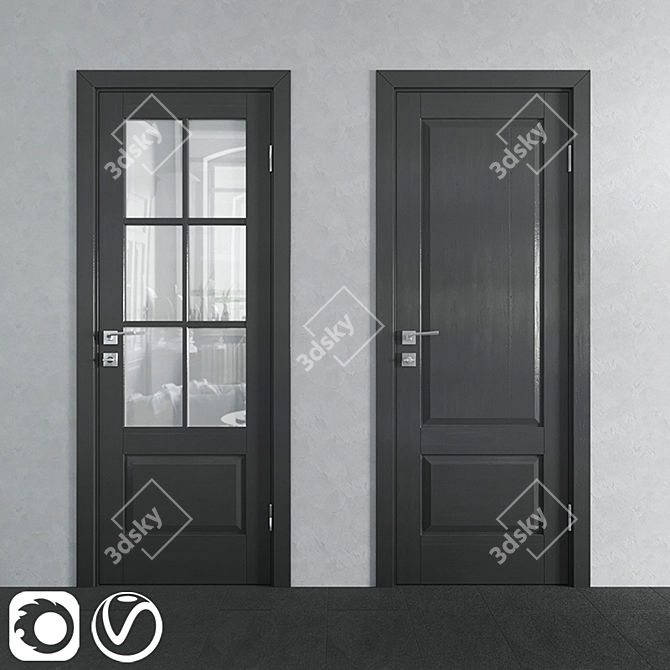 Xn Series Profildoors: 4 Interior Doors Set 3D model image 1