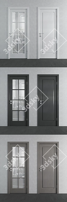 Xn Series Profildoors: 4 Interior Doors Set 3D model image 3