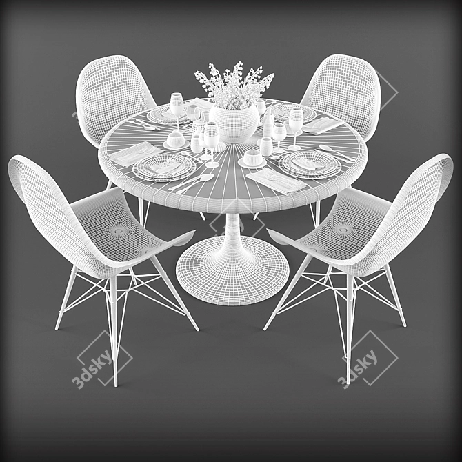 Lush Lily Table Setting 3D model image 3