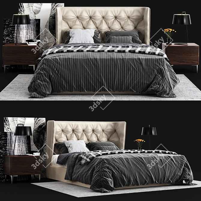 Elegant Wynn Bed Set 3D model image 1