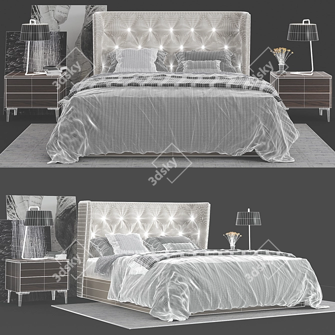 Elegant Wynn Bed Set 3D model image 2