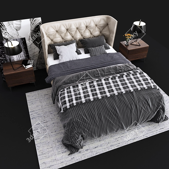 Elegant Wynn Bed Set 3D model image 3