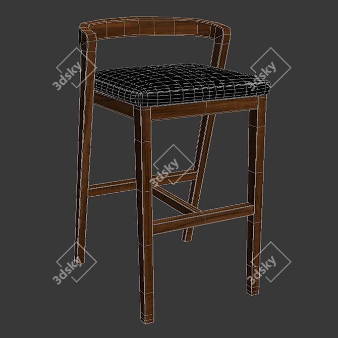 Venus Bar Stool: Sleek and Stylish Seating Solution 3D model image 2