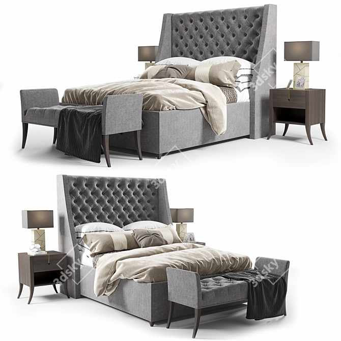 Luxury Elgar Bed Set 3D model image 1