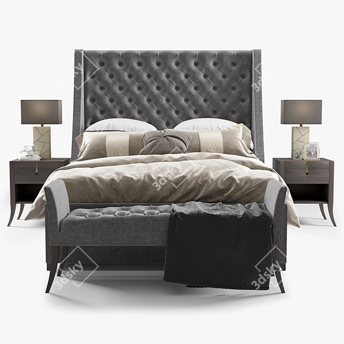 Luxury Elgar Bed Set 3D model image 2