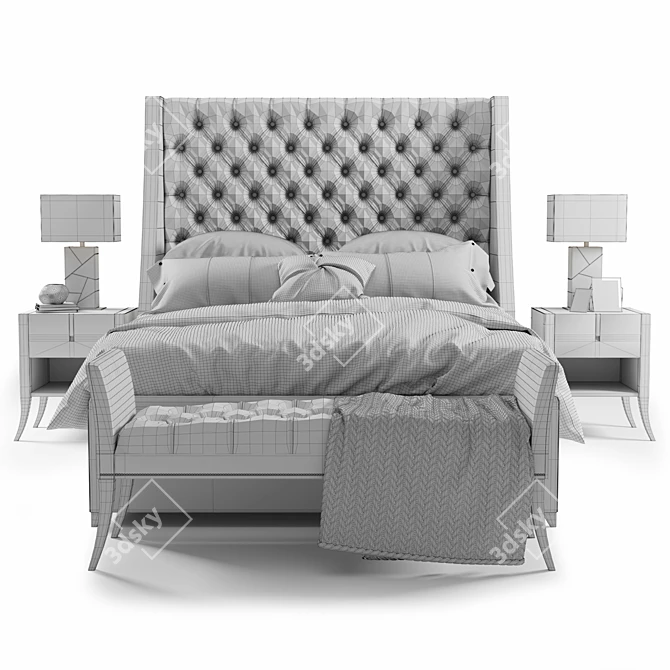 Luxury Elgar Bed Set 3D model image 3