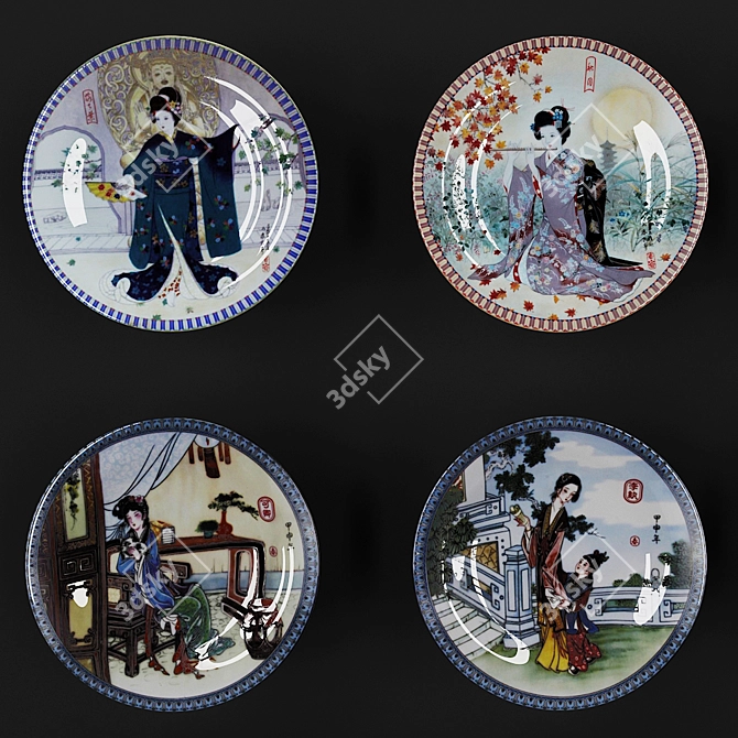 Elegant Decorative Plate 16 3D model image 2