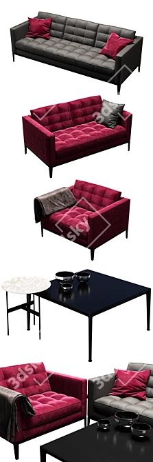 Contemporary AC Lounge Set 3D model image 2