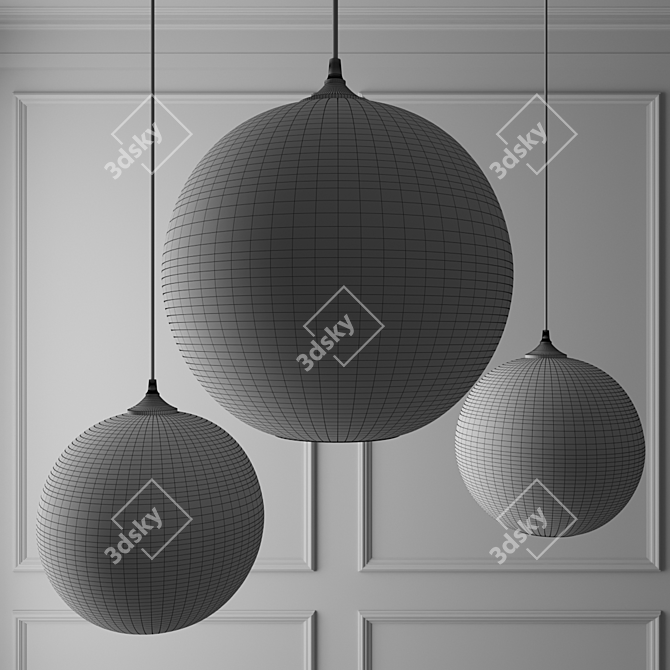 Elegant Solitaire Pendant Lamp 3D model image 2