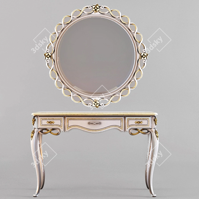 Forever Vanity Set: Desk & Mirror 3D model image 1