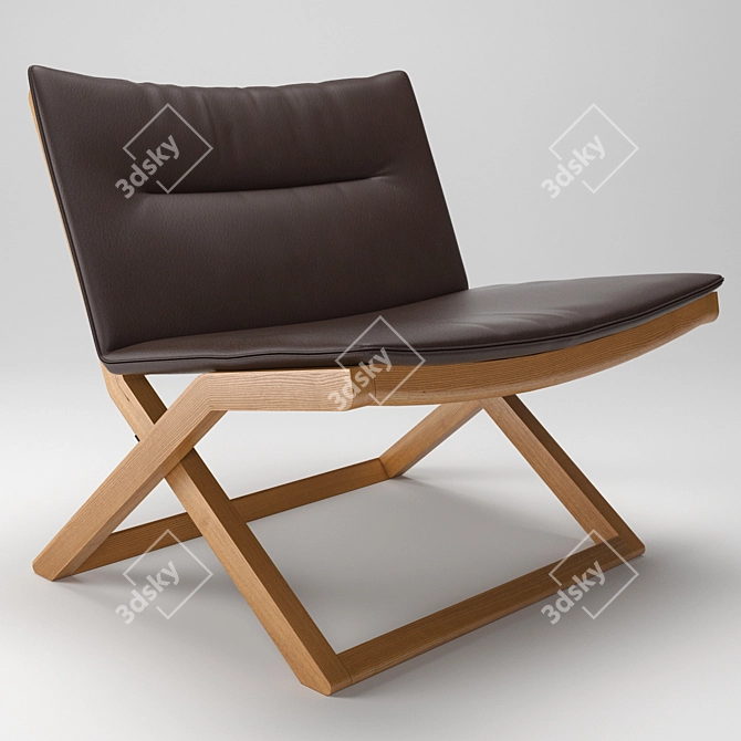 Title: Modern Wooden Swedese Chair 3D model image 2