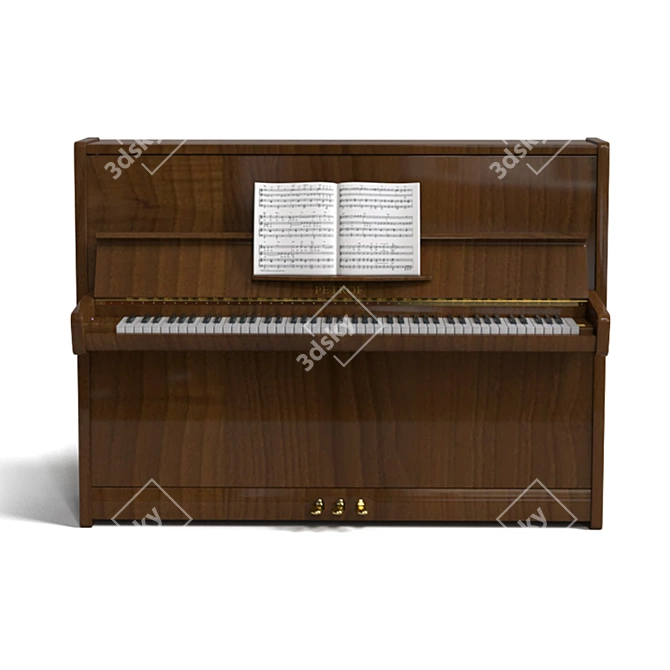 Elegant Petrof Grand Piano - Perfect for Classic Interiors 3D model image 1