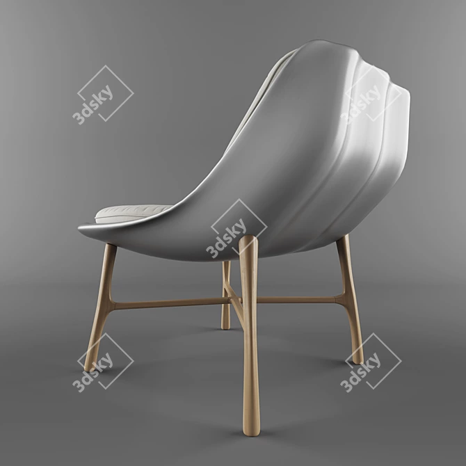Elegant Bordeaux White Chair 3D model image 3