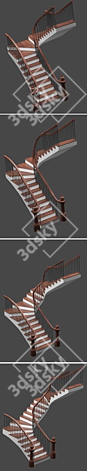 4-Style Stair Set: Transform Your Space 3D model image 2