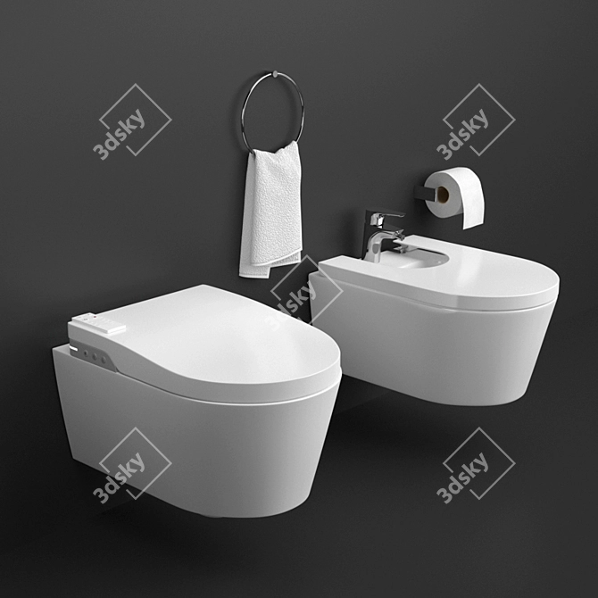 Roca Inspira Wellness Toilet & Bidet - Complete Bathroom Experience 3D model image 1