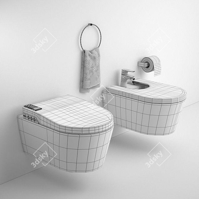 Roca Inspira Wellness Toilet & Bidet - Complete Bathroom Experience 3D model image 3