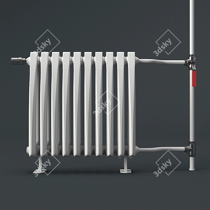 Viadrus Style Heating Radiator 3D model image 1