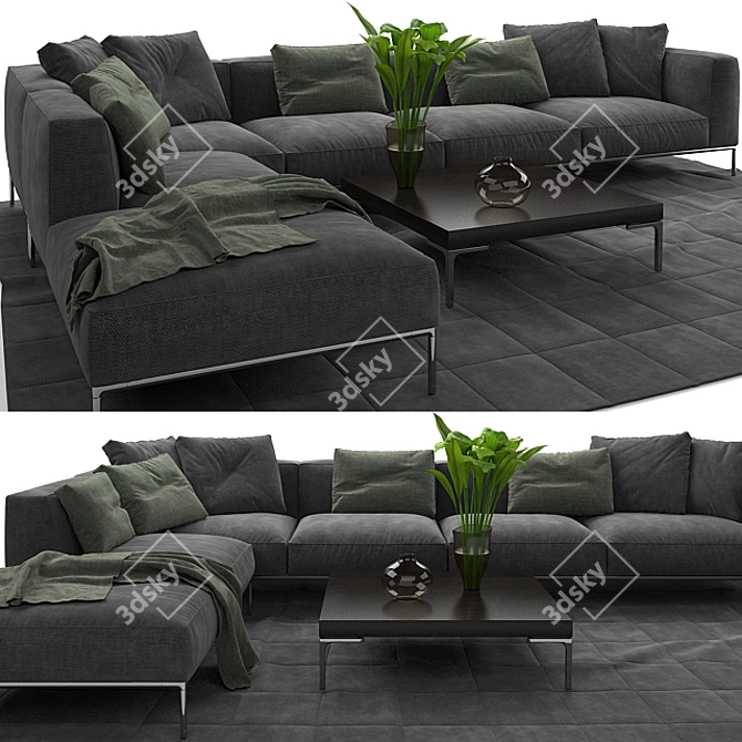 Contemporary Comfort: FRANK SOFA 3D model image 1