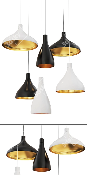 Swell Pendant Light: Sleek Elegance by Pablodesigns 3D model image 1