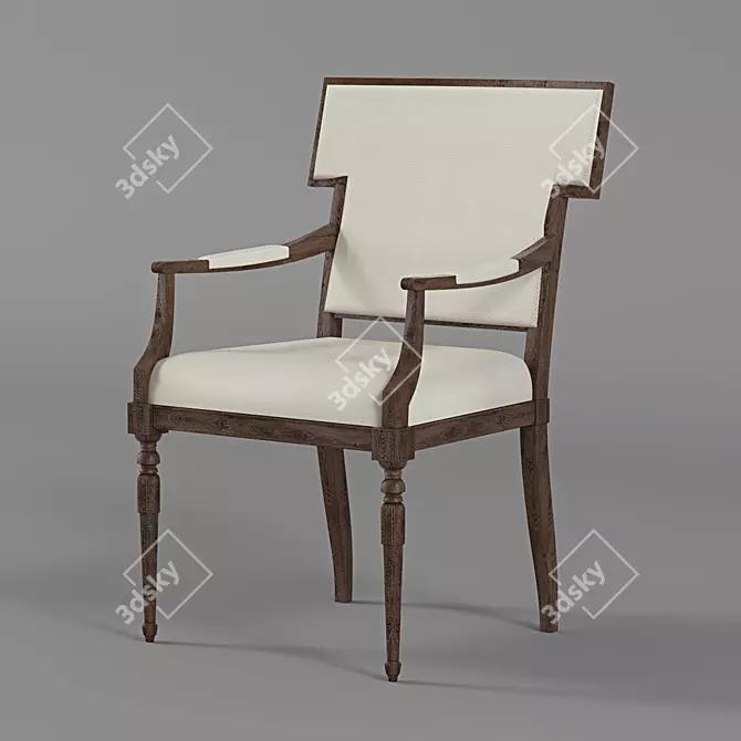 Elegant Eva Arm Chair: Timeless Design 3D model image 1