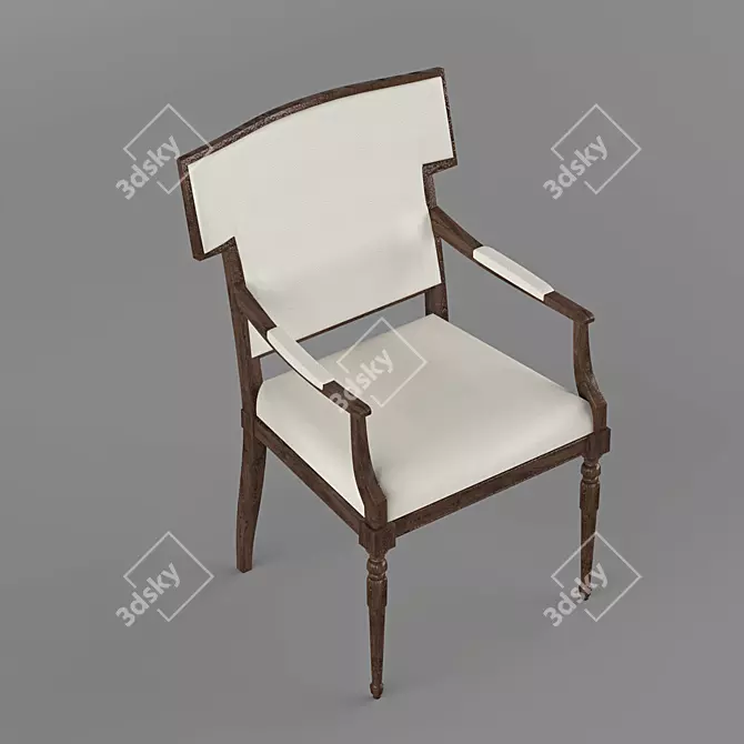 Elegant Eva Arm Chair: Timeless Design 3D model image 2