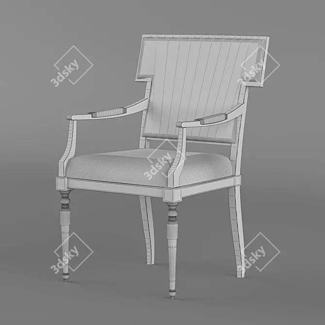 Elegant Eva Arm Chair: Timeless Design 3D model image 3