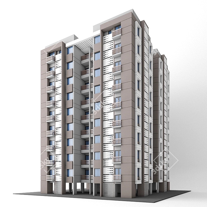 Luxury Indian Highrise Apartment 3D model image 1