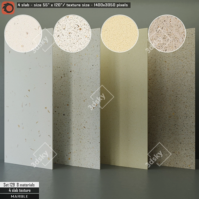 Luxury Marble Slab Set 3D model image 1