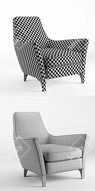 Minotti Loungue Armchair - Stylish and Comfortable 3D model image 3