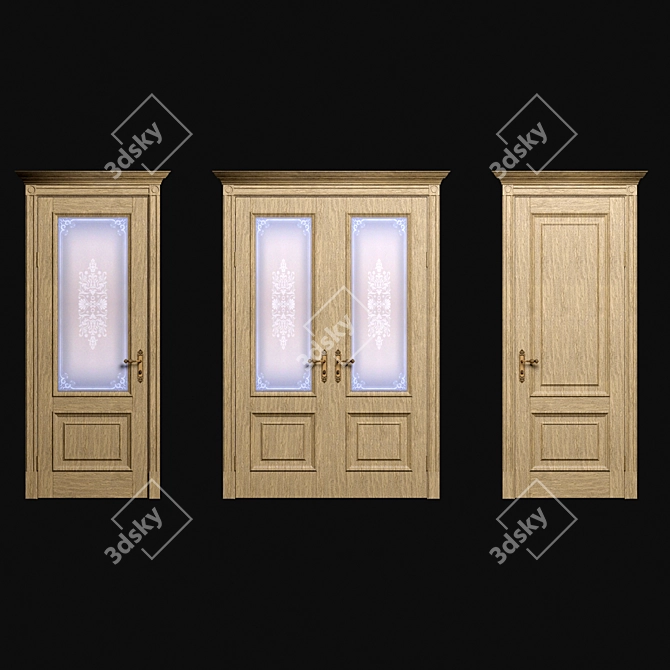 Romula-1 Honey Oak Interior Door 3D model image 1