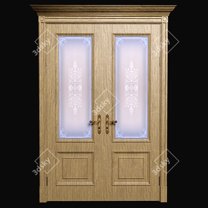 Romula-1 Honey Oak Interior Door 3D model image 2