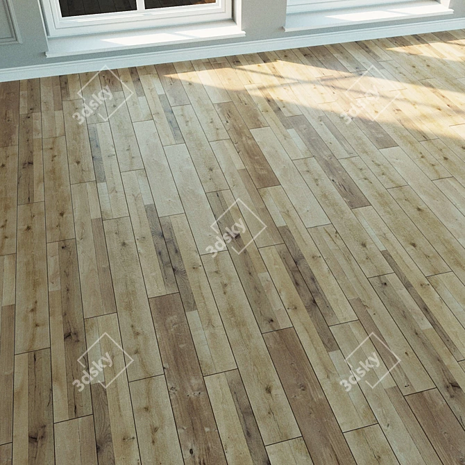 Farco Oak Laminate: Natural Wood Flooring with Textured Planks 3D model image 2