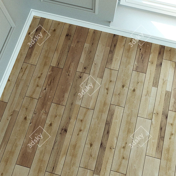 Farco Oak Laminate: Natural Wood Flooring with Textured Planks 3D model image 3